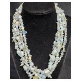 5-Strand Necklace w Aquamarine, Blue Topaz +