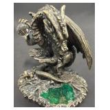 Meditation Pewter Dragon Figurine 3871