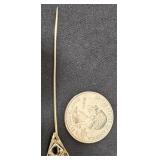 Vntg Gold Stick Pin w Diamond & Sapphire Accents