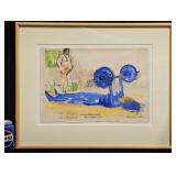 Framed Woman Weight Lifterï¿½Serigraph, LeRoy Neiman