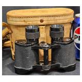 Vntg Utopia 8x30 Binoculars w Leather Case