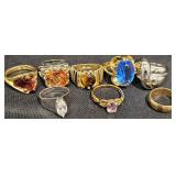 8 Assorted Rings - Gold Plated