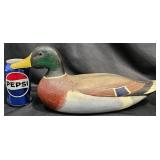 Vntg Hand-Carved Mallard Duck Decoy w Signature