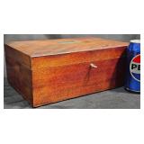 Antique Wooden Humidor w Key