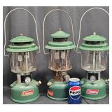 3 Vntg Coleman Lanterns - 220E & 220H