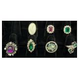 7 Fashion Rings - Sarah Coventry, Adjustable