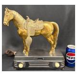 Vntg Abbotwares Metal Horse Radio w Saddle
