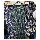 3 Vintage Hawaiian Muumuu Dresses L & 2X