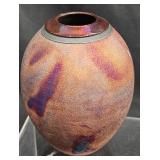 Scott Bryson Thrown Raku Ceramic Art Pottery Vase
