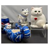 3 Cat-Themed Items  Delft Blue Pitcher+