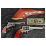 2 Vntg Halco Toy Cap Guns - 1968 Colt 45 & Hubley