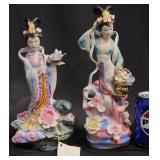 2 Vintage Chinese Porcelain Lady Figurines