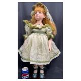William Tung Signed #ed Porcelain Doll w Stand