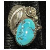 Jerry Cowboy Navajo Signed Sterling Ring