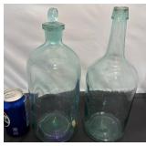 2 Antique Glass Apothecary Bottles - Grasseli +