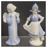Vntg Porcelain Angel & Dutch Girl Figurines