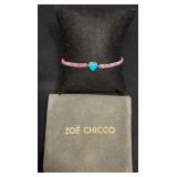 10KT Gold Scosha Heart Charm Braided Bracelet