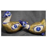 2 Vntg Mexican Tonala Pottery Duck Figurines
