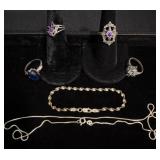 Sterling Silver Jewelry - Diamonds & Amethyst +