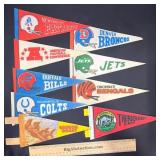 9 Vintage Pennants - NFL & Oregon Souvenir