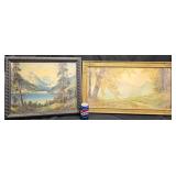 2 Vintage Framed Landscape Art Prints