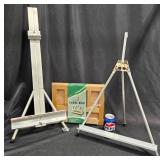 2 Stanrite Artist Easels & Wooden Easel Box