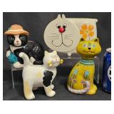 4 Ceramic Cat Coin Banks - Takahashi +