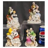4 Vntg Hand-Painted Couples Figurines - Ardalt +