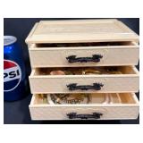 Asian Bakelite Jewelry Box w Fashion Jewelry