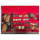 Box of Men's Jewelry, Cufflinks, Bolo Ties +