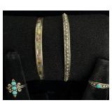 2 Bracelets & 2 Rings - Some Sterling