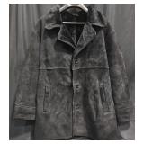 Sawyer of Napa Black Shearling Leather CoatSz M