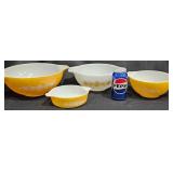 Pyrex Butterfly Gold Mixing Bowls, Casserole