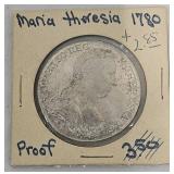 1780 Maria Theresa Thaler Restrike Silver Coin
