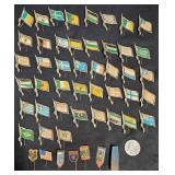 43 Vintage 1950's UN Flag Pins +