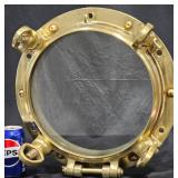 Vintage Solid Brass 16.5' Ship Porthole w Glass