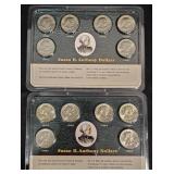 2 Susan B Anthony Dollar Coin Sets w Case