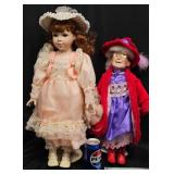 2 Collectible Dolls - Duck House Red Hat Gram +