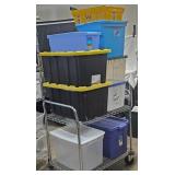 9 Plastic Storage Totes w Lids
