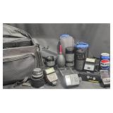 Camera Gear Lot w Lenses, Flashes & Accessories