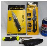 3 Knives - Leatherman, Dewalt & Kershaw