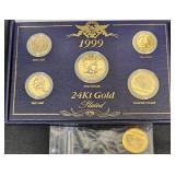1999 24KT GP Coins Set w Box w Extra Quarter