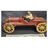 Vintage Cast Iron Toy Car w Driver