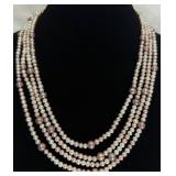 100' Lavender & White Fresh Water Pearl Necklace