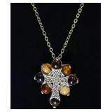 Vntg Miracle Brooch Celtic Cross Pendant