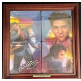 4 Elvis Pure Platinum Mural Plates, Framed