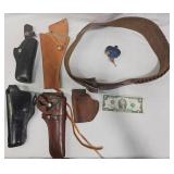 Leather Gun Holsters, Ammo Belt & Trigger Lock