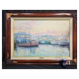 Fisherman's Wharf Canvas Print Thomas Kinkade