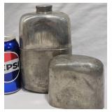 Antique James Dixon Pewter Hip Flask w Cup