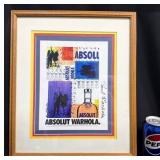 Framed Absolut Warhola Art Print w Signature
